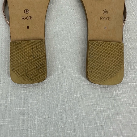 RAYE size 6 Champagne Gold Leather Slide Sandals - Picture 13 of 14